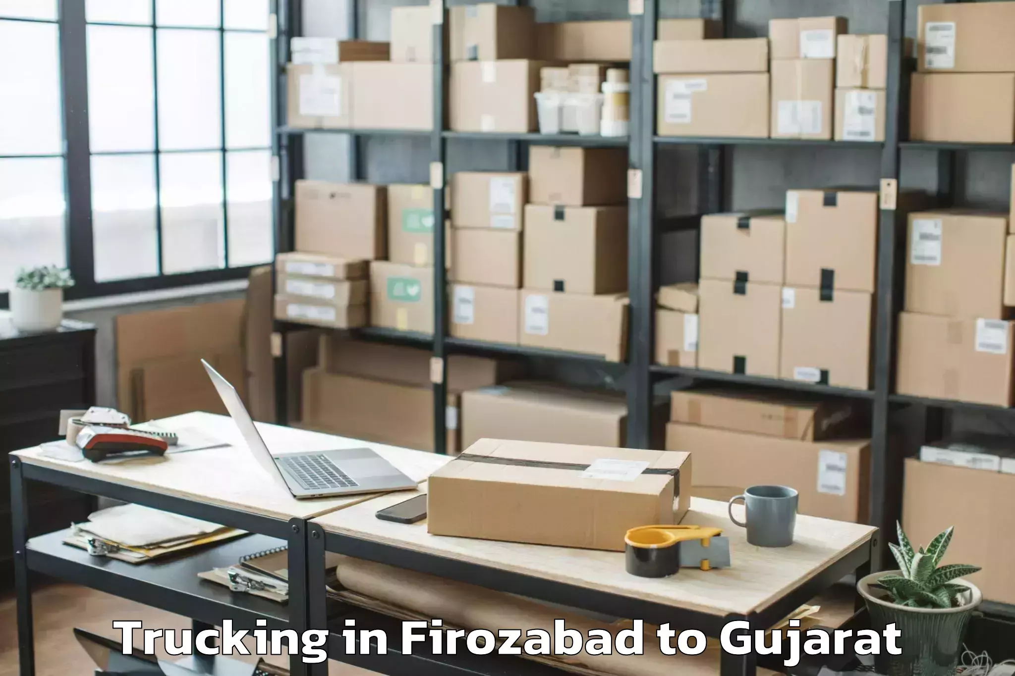 Hassle-Free Firozabad to Gandhinagar Trucking